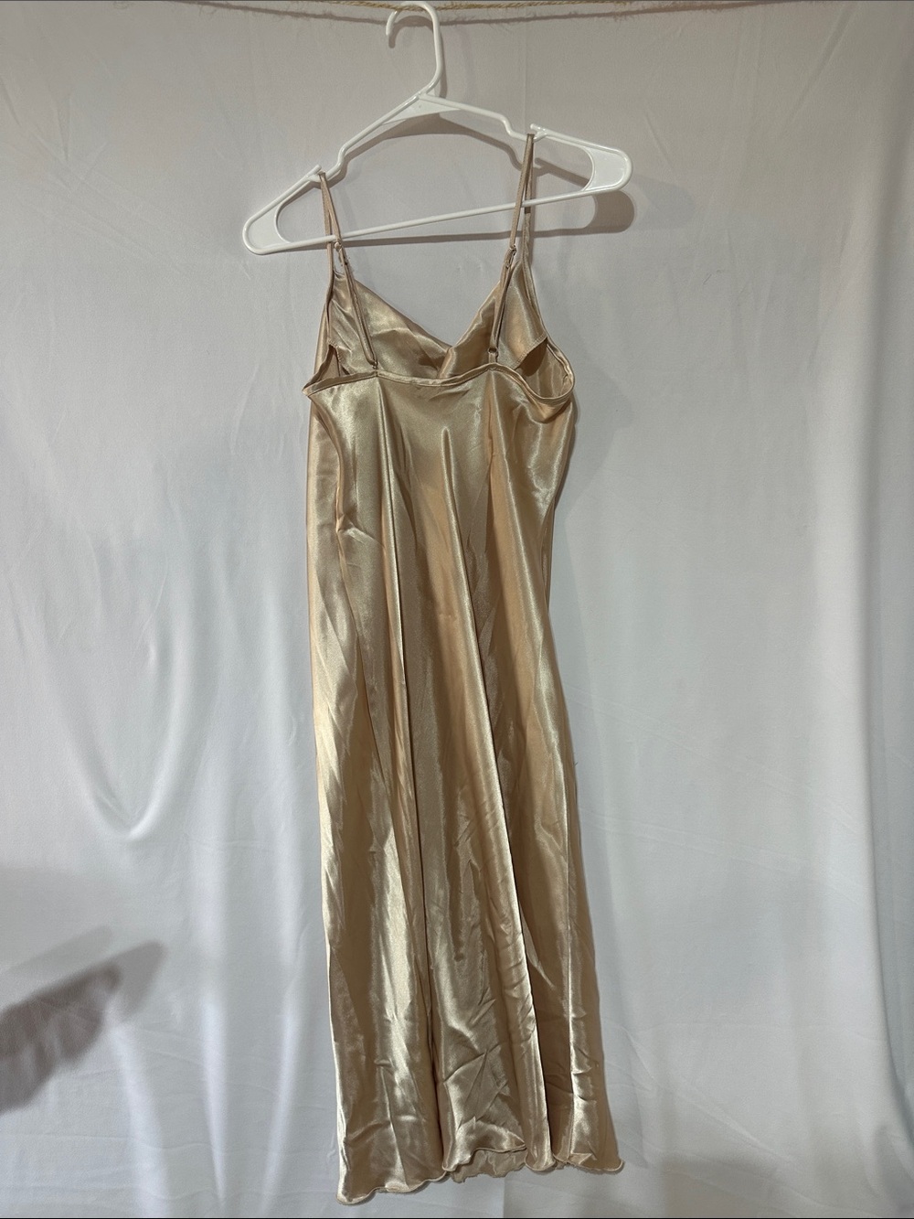 bebe Champagne Satin Slip Dress 0077 - Picture 3 of 3